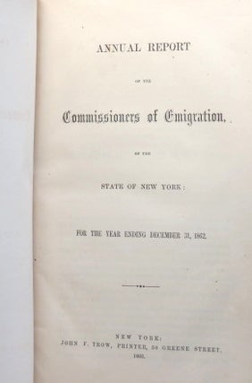 Item #14136 Annual Report of the Commissioners of Emigration, of the State of New York: for the...