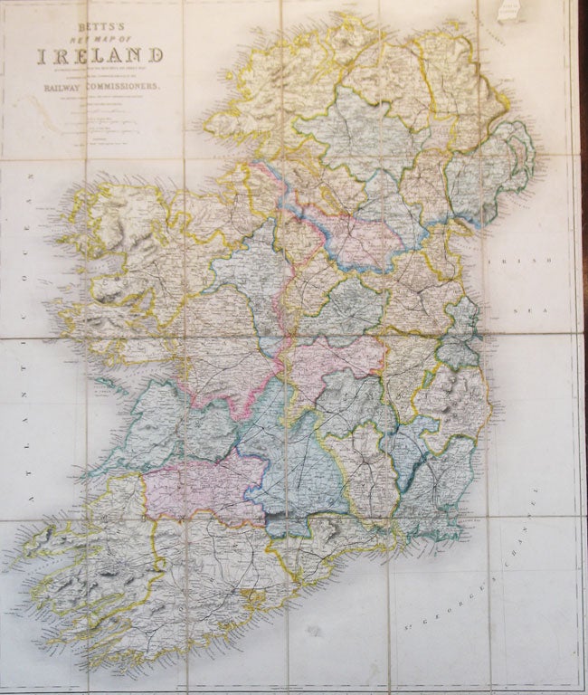 Item #19348 Betts' New Map of Ireland Accurately Reduced from the Beautiful Six Sheet Map Engraved Under the Superintendence of the Railway Commissioners. The Matter Compiled From The Latest Parliamentary Returns and Other Valuable Documents. John BETTS.