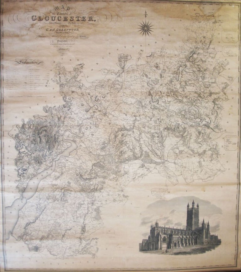 Item #21843 Map of the County of Gloucester, Made from an Actual Survey in the Year 1823. C. GREENWOOD, J.