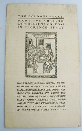 Item #22195 [Catalogue of Books]: "Made for Artists, at the Arena Goldoni, in Florence, Italy."...