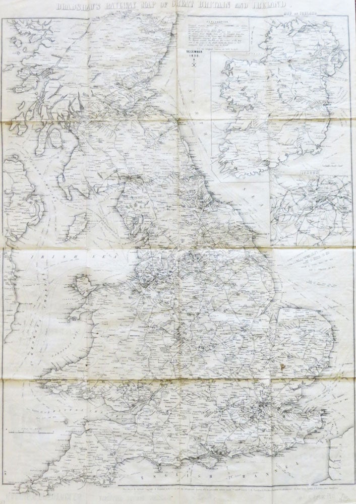 Item #25667 Bradshaw's Railway Map of Great Britain and Ireland. BRADSHAW, BLACKLOCK.