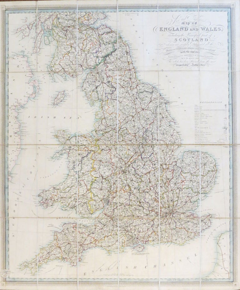 Item #26103 New and Improved Map of England and Wales, Including the Principal Part of Scotland whereon are Carefully Delineated all the Mail and Turnpike Roads Direct and Cross with Various Alterations Additions & Improvements Up to the Present Time. W. R. GARDNER.