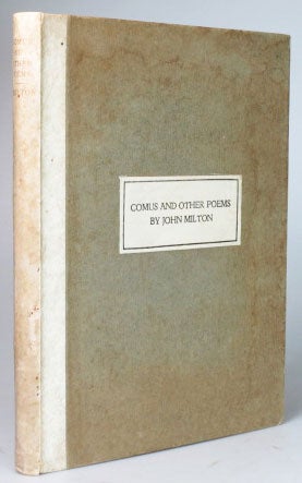 Item #27801 Comus and other Poems. John MILTON.