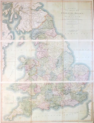 Item #28580 Cary's Six Sheet Map of England and Wales, with Part of Scotland: on which are...