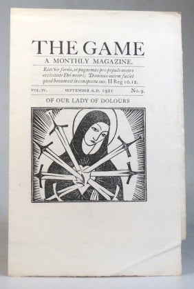 Item #33479 The Game. A Monthly Magazine. Vol. IV, No. 9. September 1921. SAINT DOMINIC'S PRESS