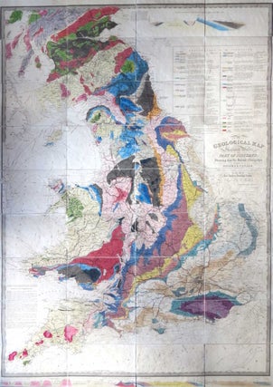 Item #33595 A Geological Map of England & Wales, and Part of Scotland, Showing also the Inland...