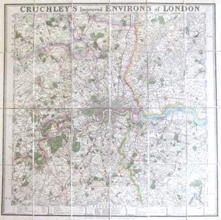 Item #34256 Cruchley's Improved Environs of London. G. F CRUCHLEY