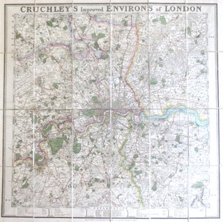 Item #34256 Cruchley's Improved Environs of London. G. F. CRUCHLEY
