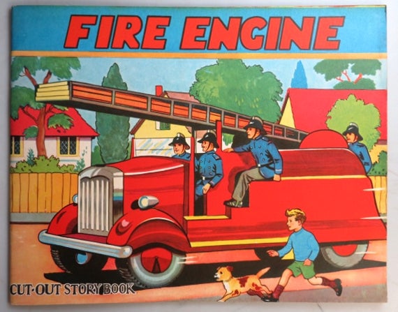 Item #35659 Fire Engine Cut-Out Story Book. FIRE ENGINE.