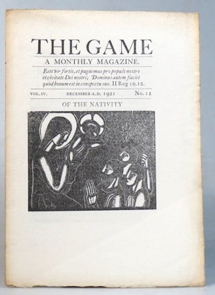 Item #36346 The Game. A Monthly Magazine. Vol. IV, No. 12. December 1921. SAINT DOMINIC'S PRESS