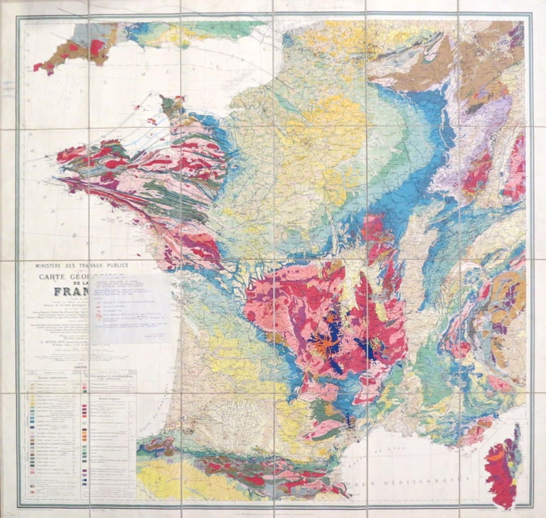Item #37544 Carte Géologique de la France. M. Albert MICHEL-LÉVY.