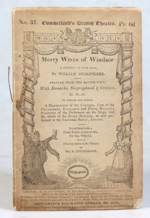 Item #37590 The Merry Wives of Windsor. A Comedy, in Five Acts... Printed From the Acting Copy,...