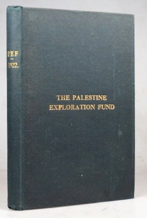 Item #39199 Palestine Exploration Fund. Quarterly Statement for 1922. PALESTINE EXPLORATION FUND