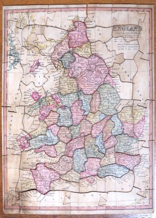 Item #40198 New Dissected Map of England [and Wales]. JIGSAW