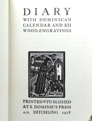 Item #40725 Diary with Dominican Calendar, and XII Wood-Engravings. SAINT DOMINIC'S PRESS