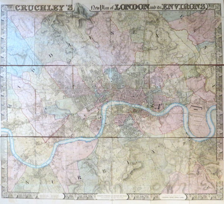 Item #44425 Cruchley's New Plan of London and its Environs. CRUCHLEY, George Frederick.