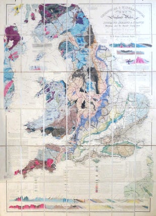 Item #44427 Geological & Mineralogical Map of England & Wales, With Parts of Scotland,...