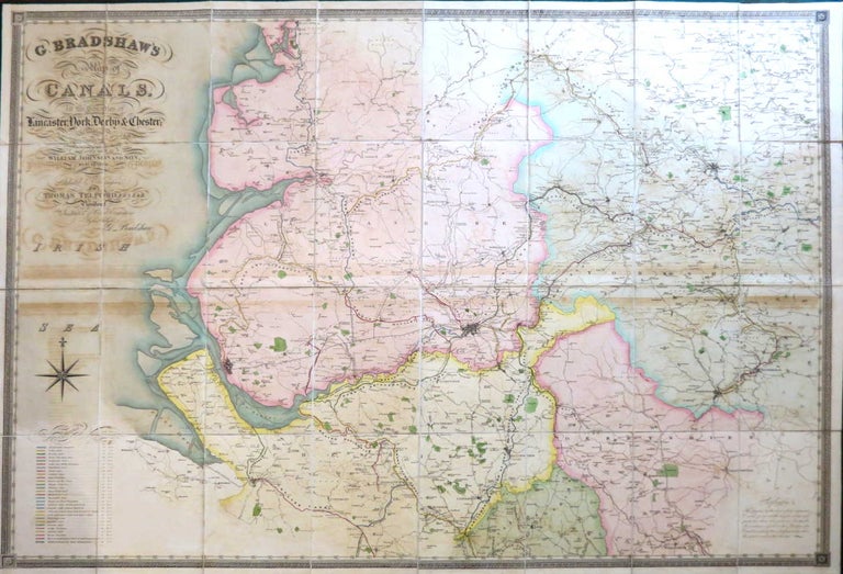 G. Bradshaw's Map of Canals Situated in the Counties of Lancaster, York, Derby & Chester;. BRADSHAW, George.
