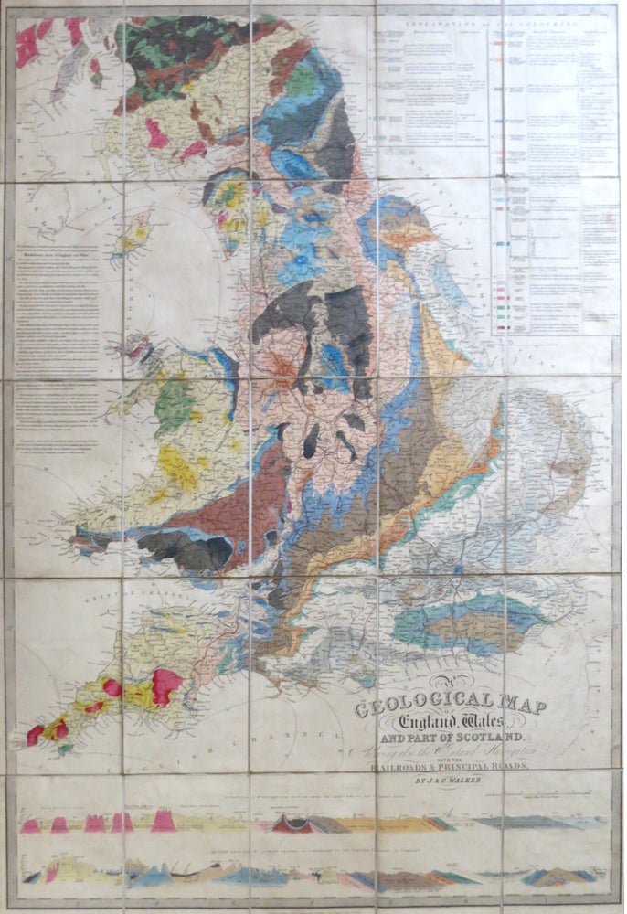 Item #45104 A Geological Map of England, Wales, and Part of Scotland, Showing also the Inland Navigation with the Railroads & Principal Roads. J. WALKER, C, J. A. KNIPE.