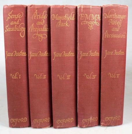 Item #45729 The Novels of... Sense and Sensibility. Pride and Prejudice. Mansfield Park. Emma. Northanger Abbey. Persuasion. The Text based on Collation of the Early Editions by R.W. Chapman. With Notes, Indexes and Illustrations From Contemporary Sources. Jane AUSTEN.