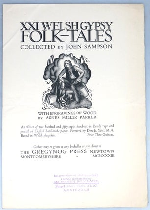 Item #46792 [Prospectus for] XXI Welsh Gypsy Folk-Tales. Collected by... With Engravings on Wood...