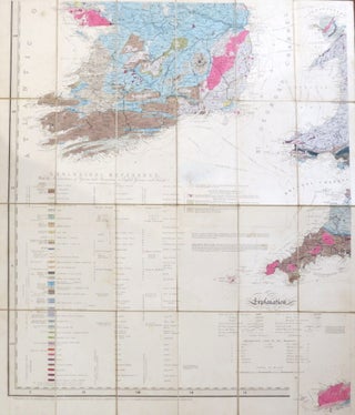 Geological Map of the British Isles and Part of France. Showing also the Inland Navigation by Means of Rivers and Canals, Railways and Principal Roads, and Sites of the Minerals...