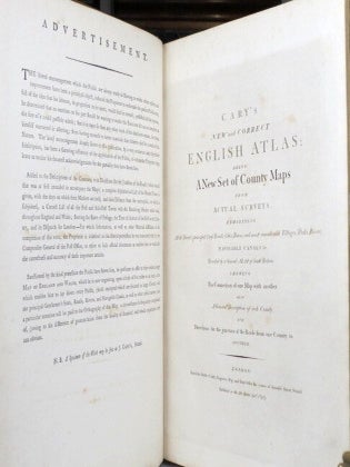 Item #50225 Cary's New and Correct English Atlas: being a New Set of County Maps from actual...
