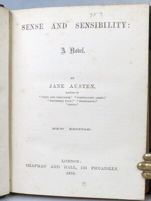Sense and Sensibility: A Novel.